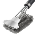 Stainless Steel Grill Cleaning Brush with Scraper and Deluxe Handle for BBQ