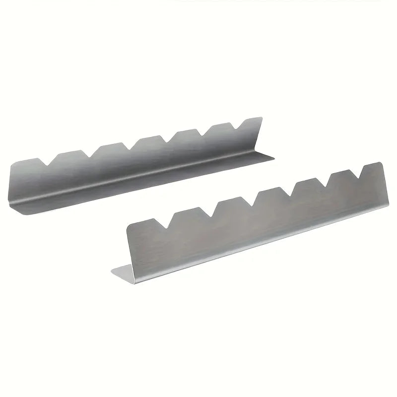 2 Piece Stainless Steel Kebab Rack Skewer Holders for BBQ Grilling