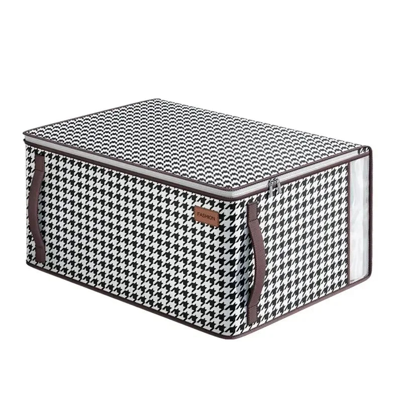 Quilt Storage Bag 60x45x25CM Non-Woven Clothes Organizer with Transparent Window