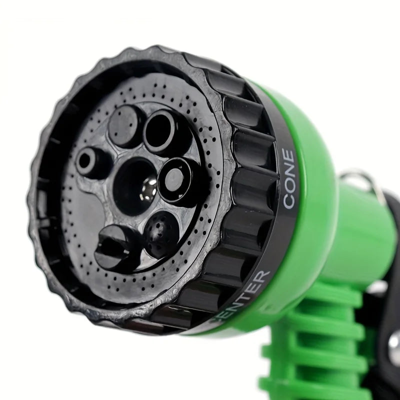 7.5m Garden Hose with 7 Function Spray Nozzle Flexible Coil Water Hose for Garden Watering and Car Washing