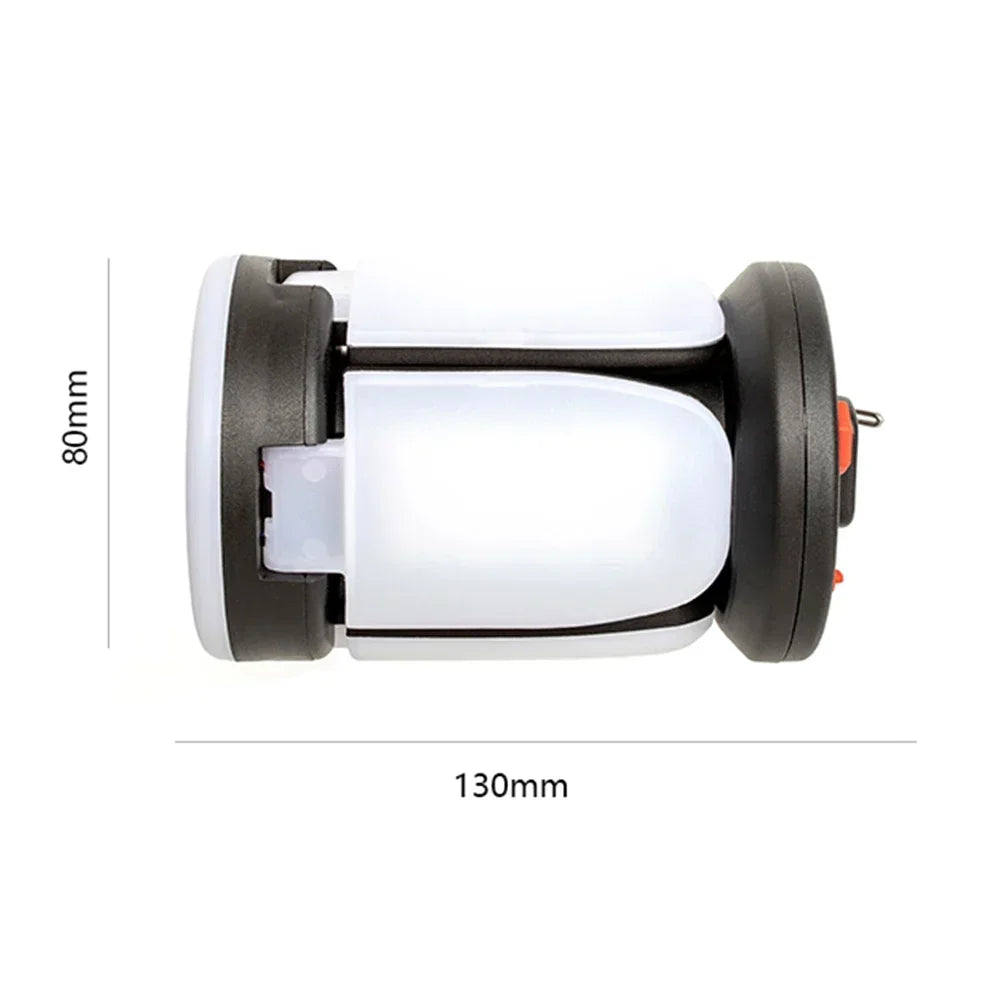 4-Leaf Solar USB Rechargeable LED Camping Lantern with Folding Panels and Hanging Hook