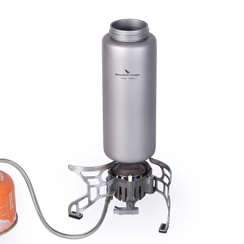 1050ml Titanium Water Bottle with Hook Leak-Proof Outdoor Camping Flask