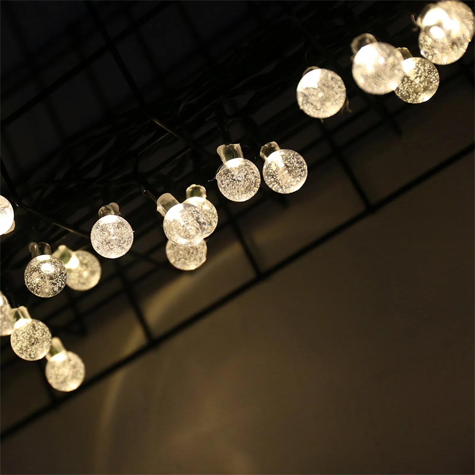 5M 20 LED Solar Bubble Ball String Lights Warm White Waterproof Outdoor Garden Patio Decorative Lights