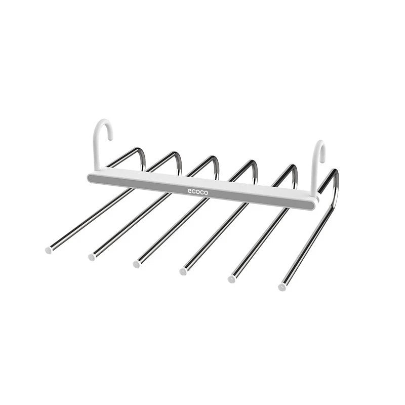1 Piece 6 Layer Gray Folding Pants Hanger Space Saving Clothes Storage Rack