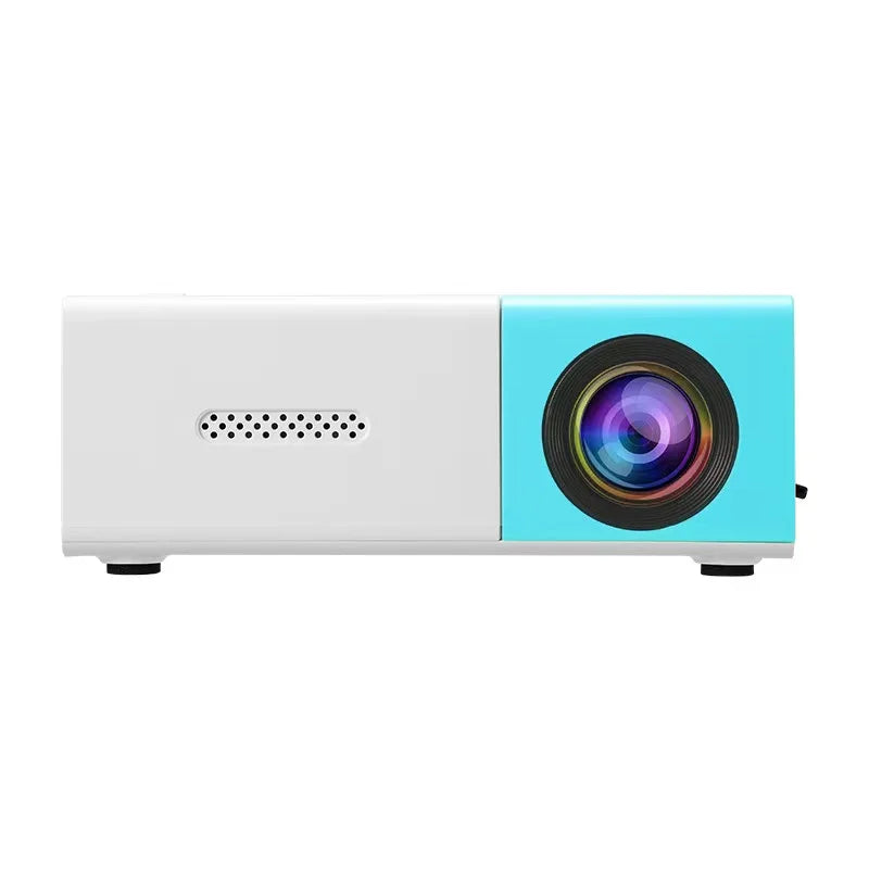 Mini Portable Projector Blue HD LCD Home Cinema Projector with Built-in Speaker HDMI and Remote Control