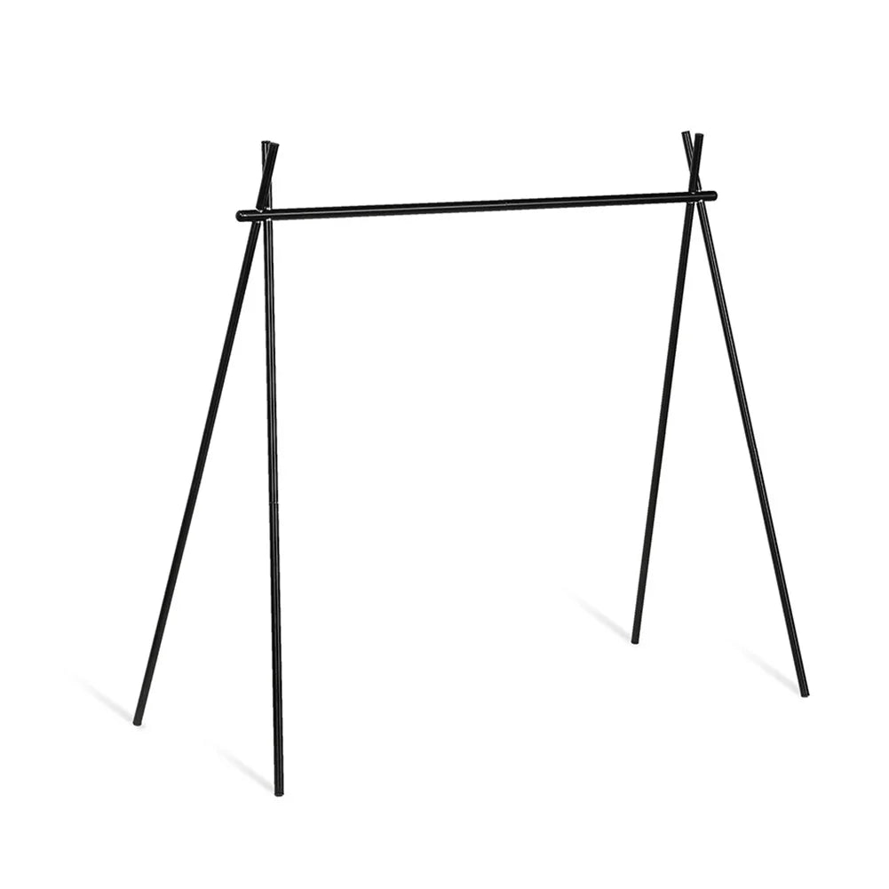 Portable Large Camping Hanging Rack Foldable Aluminum Alloy Cookware Storage Rack with Hooks for BBQ Hiking and Picnic