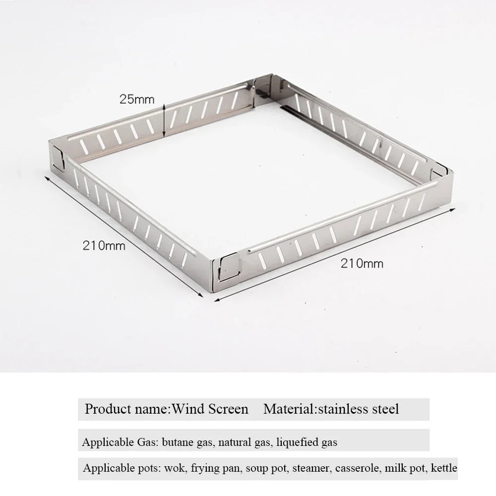 Stainless Steel Foldable Stove Wind Screen for Camping Gas Burner Cooking