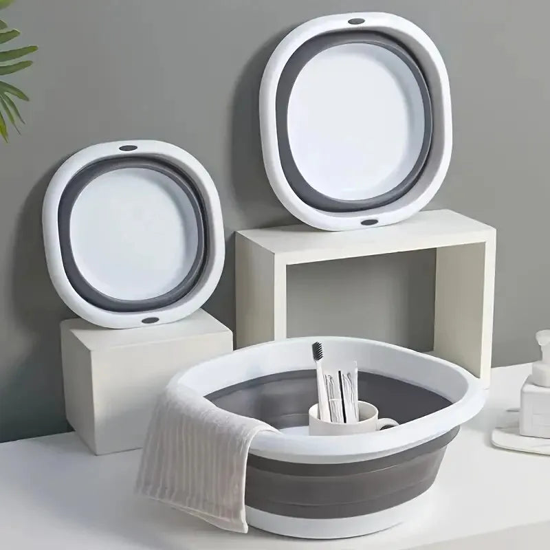 30cm Collapsible Foot Bath Basin Foldable Soaking Tub Portable Plastic Wash Basin for Home Travel and Laundry