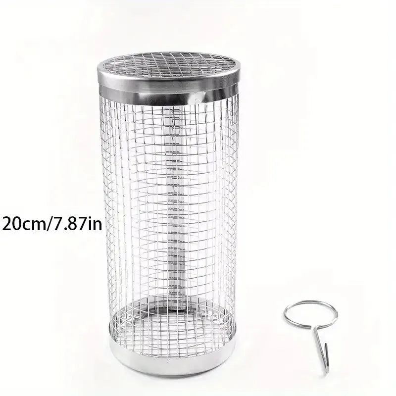 20cm Stainless Steel BBQ Grill Cage for Outdoor Camping Grilling