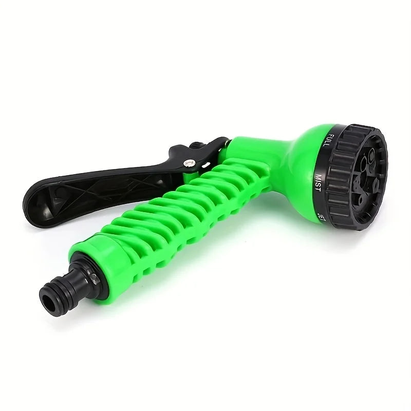 7.5m Garden Hose with 7 Function Spray Nozzle Flexible Coil Water Hose for Garden Watering and Car Washing