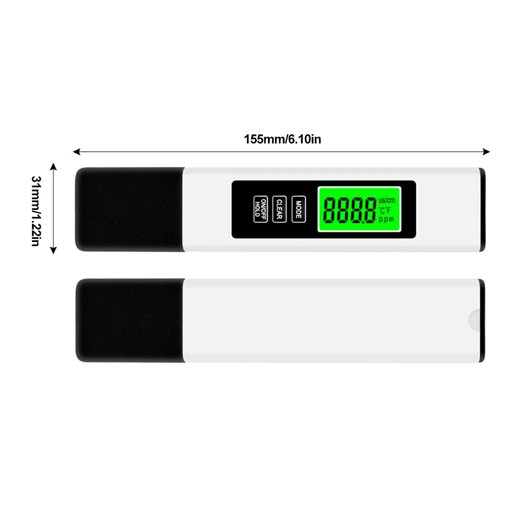 4 in 1 Digital Water Tester White TDS EC Temperature Meter with LCD