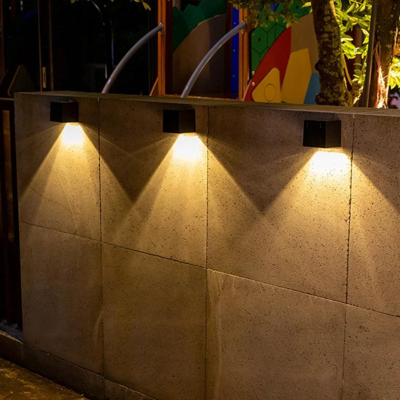 1 Piece Solar Powered LED Wall Light IP65 Waterproof Outdoor Garden Fence Lamp