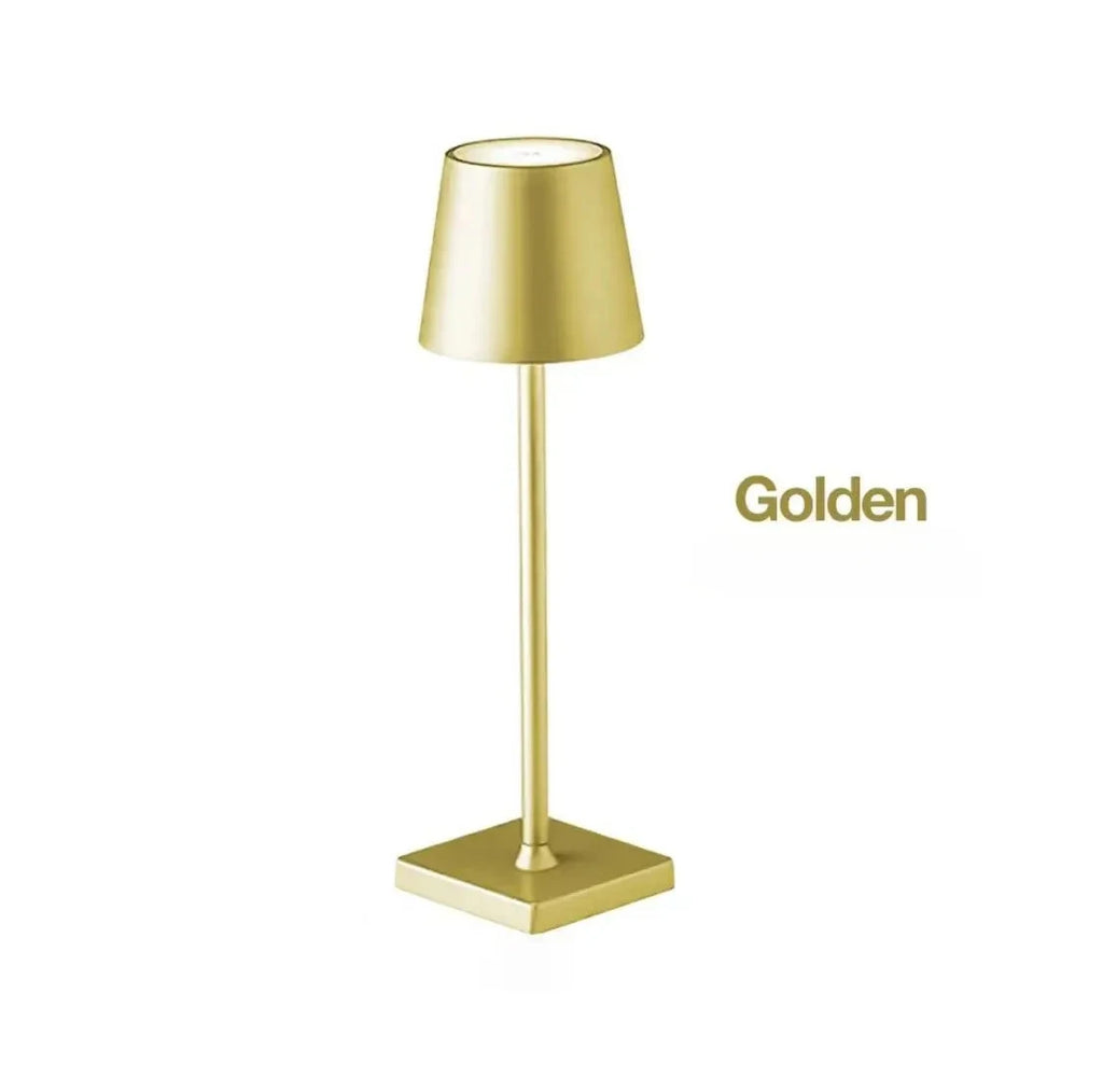 LED Touch Gold Table Lamp 3 Color Dimmable USB Powered Desk Bedside Light