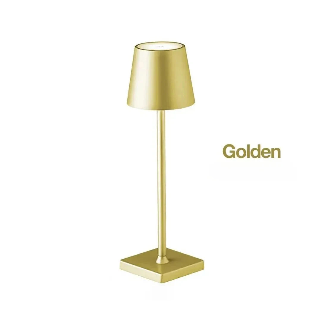 LED Touch Gold Table Lamp 3 Color Dimmable USB Powered Desk Bedside Light