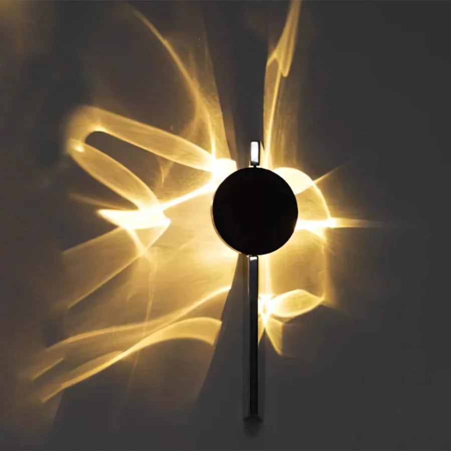 33CM One Round LED Wall Light Warm White Modern Creative Shadow Wall Sconce for Bedroom Hallway and Living Room