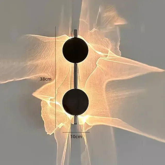 38CM Two Round LED Wall Light Warm White Modern Creative Shadow Wall Sconce for Bedroom Hallway and Living Room