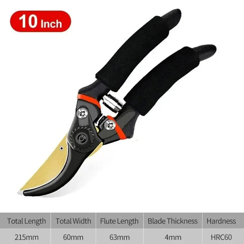 10 Inch Garden Pruning Shears SK5 Steel Branch Cutter Eagle Beak Design