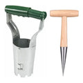 Garden Planting Tool Set Heavy Duty Stainless Steel Seedling Planter and Seeder with Green Handle