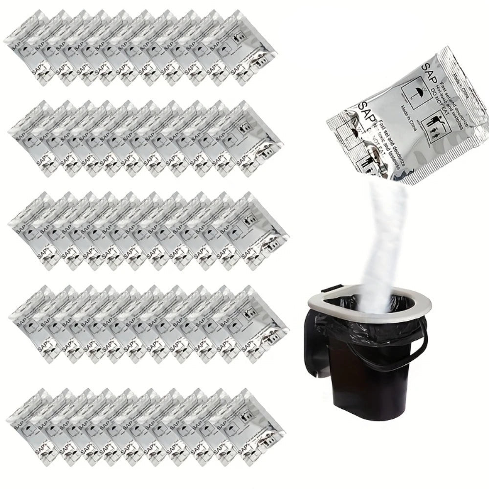 20 Piece Toilet Waste Treatment Powder Portable Deodorizer and Liquid Solidifier for Camping Travel Toilets