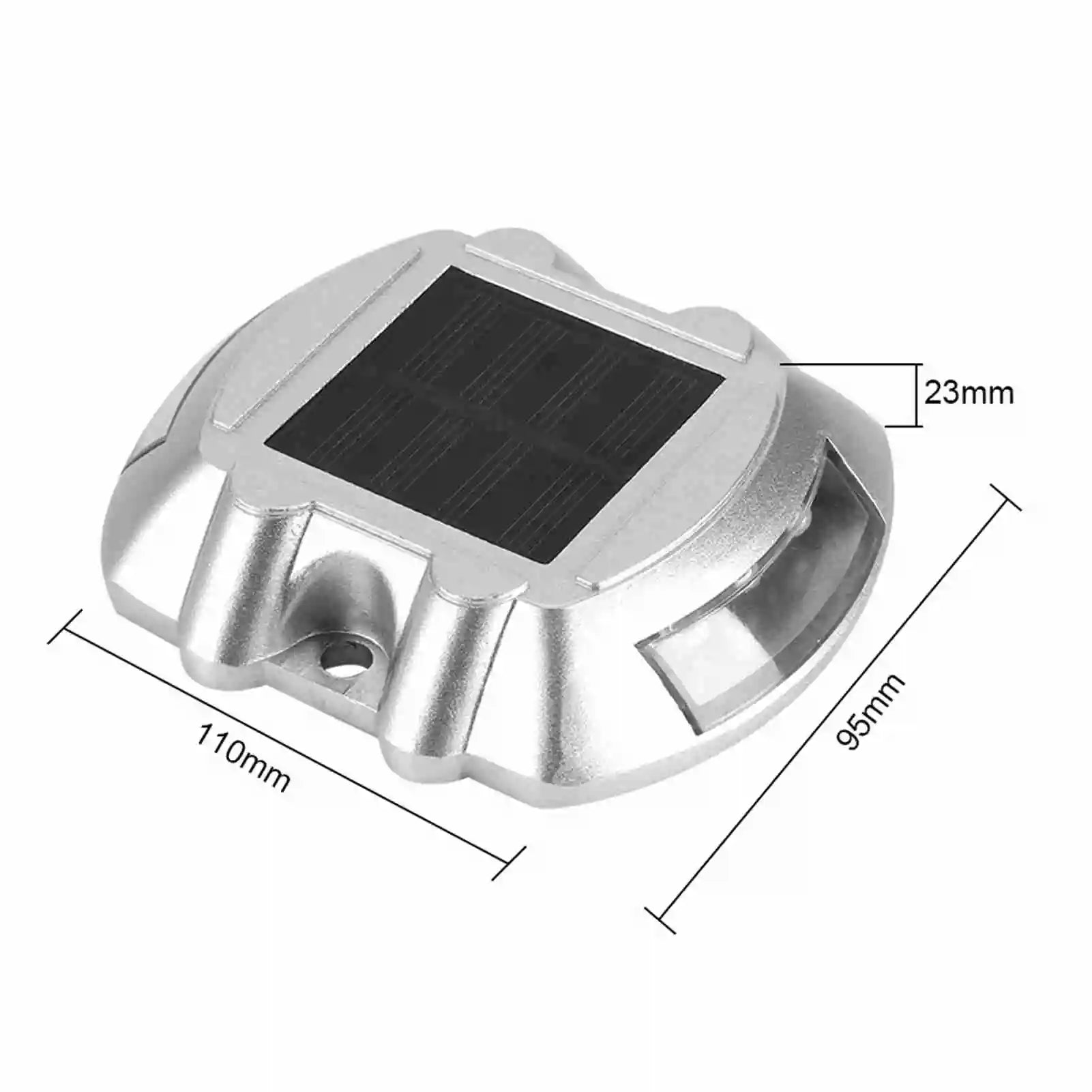 Solar Powered LED Driveway Light WHITE 6 LED Waterproof Aluminum Outdoor Pathway Road Marker