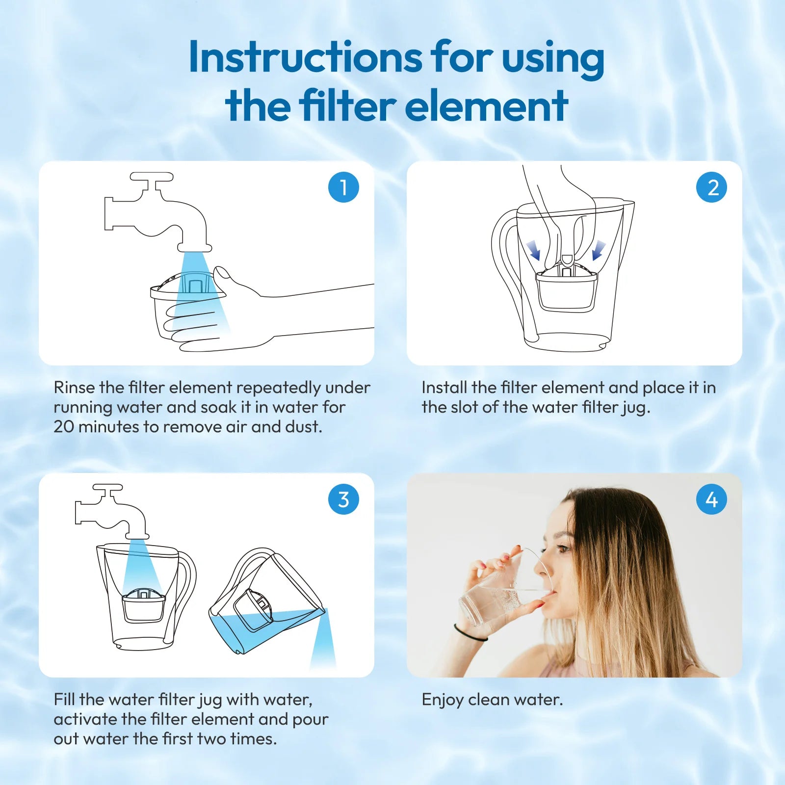 12 Pack Water Filter Cartridges Compatible with Maxtra+ Jug Replacement Filters