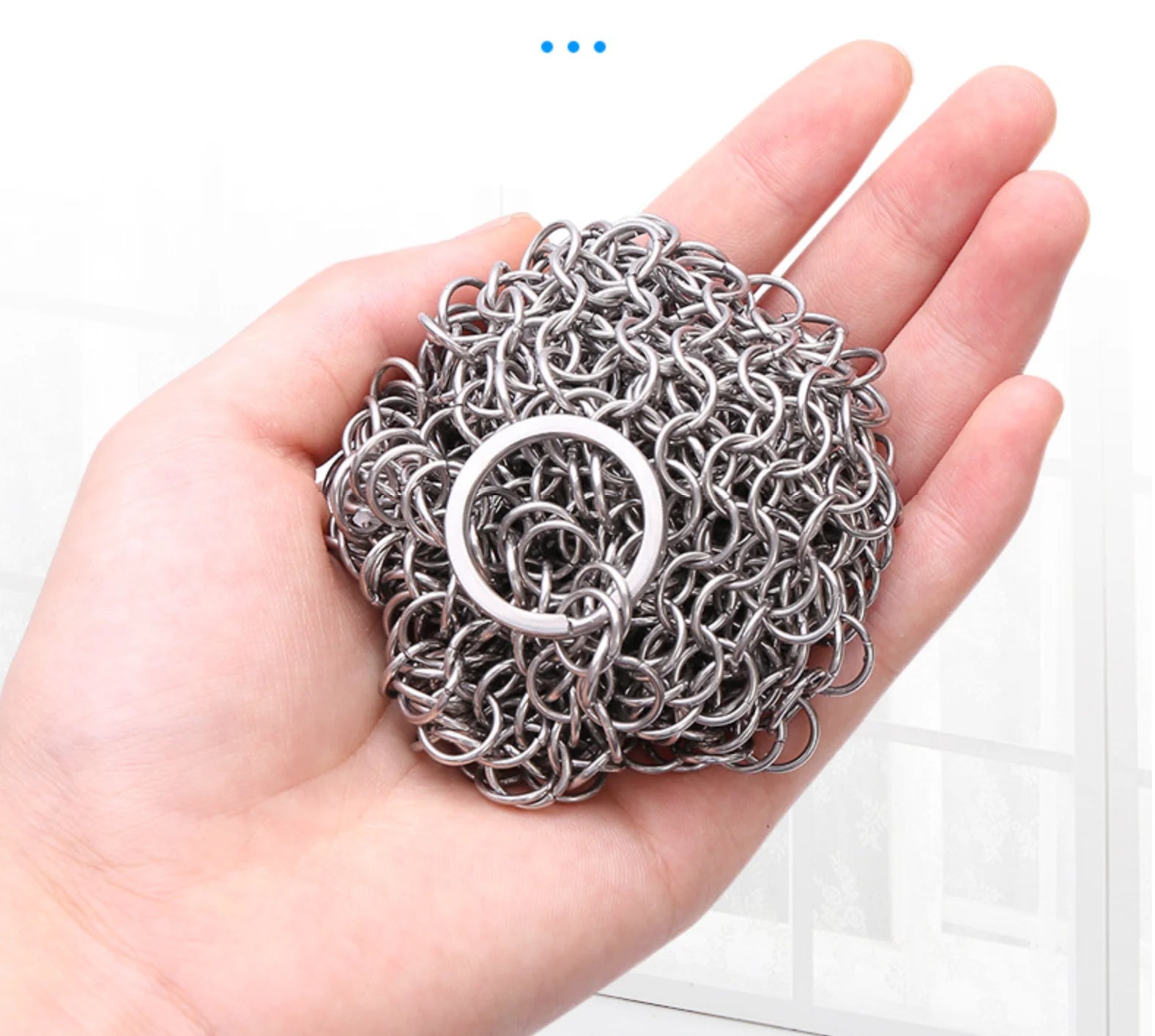 Stainless Steel Scrubber Round Kitchen Cleaning Mesh Reusable Pot Pan Cleaner Tool