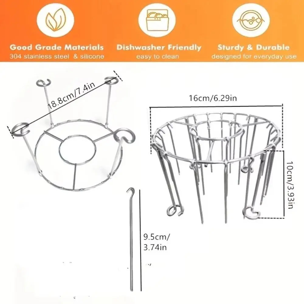 Stainless Steel Vertical Grill Rack 24 Skewer Holder for BBQ and Air Fryer