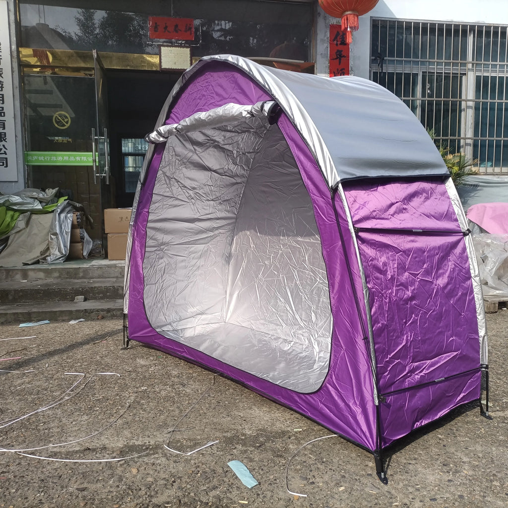 Waterproof Bicycle Storage Tent Purple with Rainfly Portable Outdoor Shelter for 2 to 3 Bikes Garden Equipment