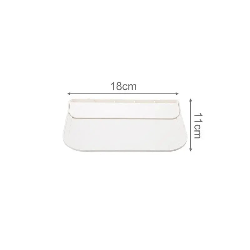White Folding Wall Mounted Shelf Punch Free Storage Rack Phone Holder Space Saving