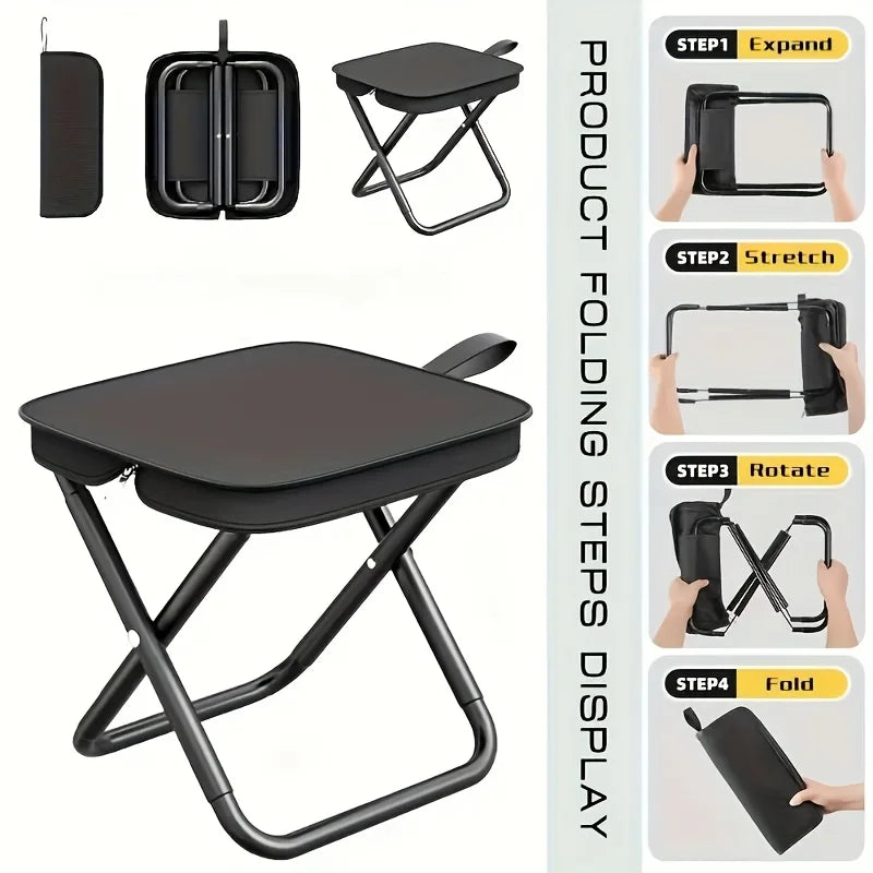 Portable Folding Stool Lightweight Camping Chair Foldable Seat for Fishing Hiking Travel Outdoor and Indoor Use