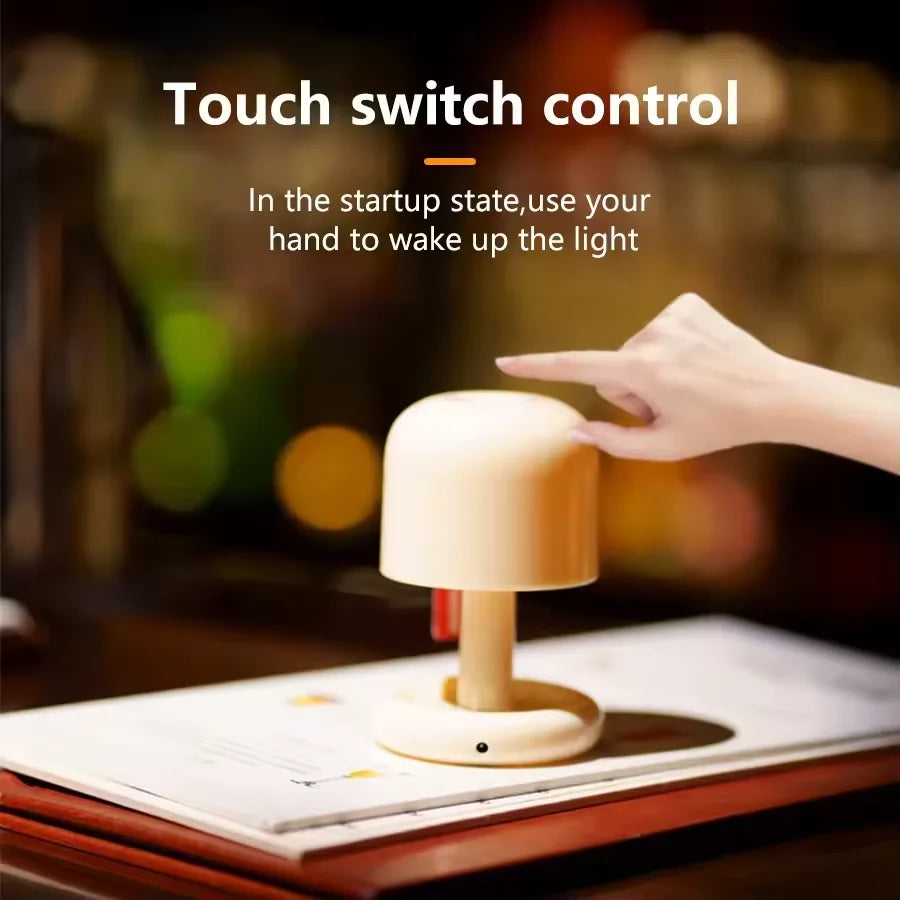 Rechargeable Sunset Night Light Warm White Table Lamp with Touch Control for Bedroom and Desk