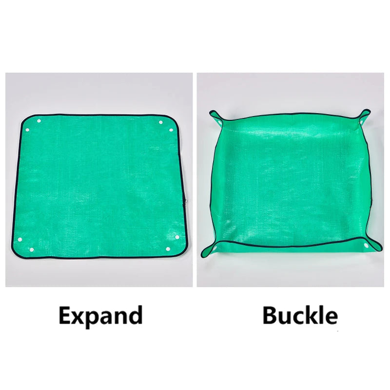 50x50cm Waterproof Planting Mat Foldable Gardening Potting Pad with Snap Corners
