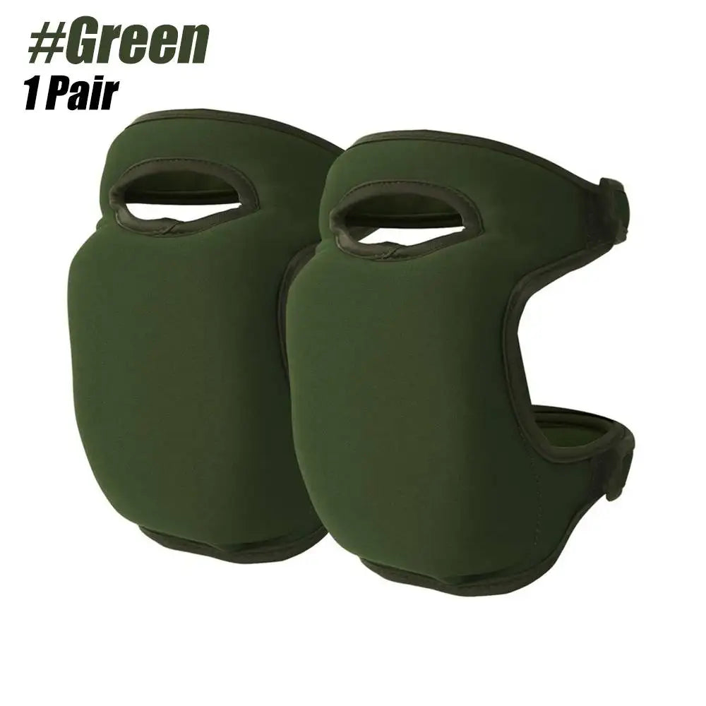 1 Pair Green Gardening Knee Pads Anti-Slip Cushioned Protective Kneepads Adjustable
