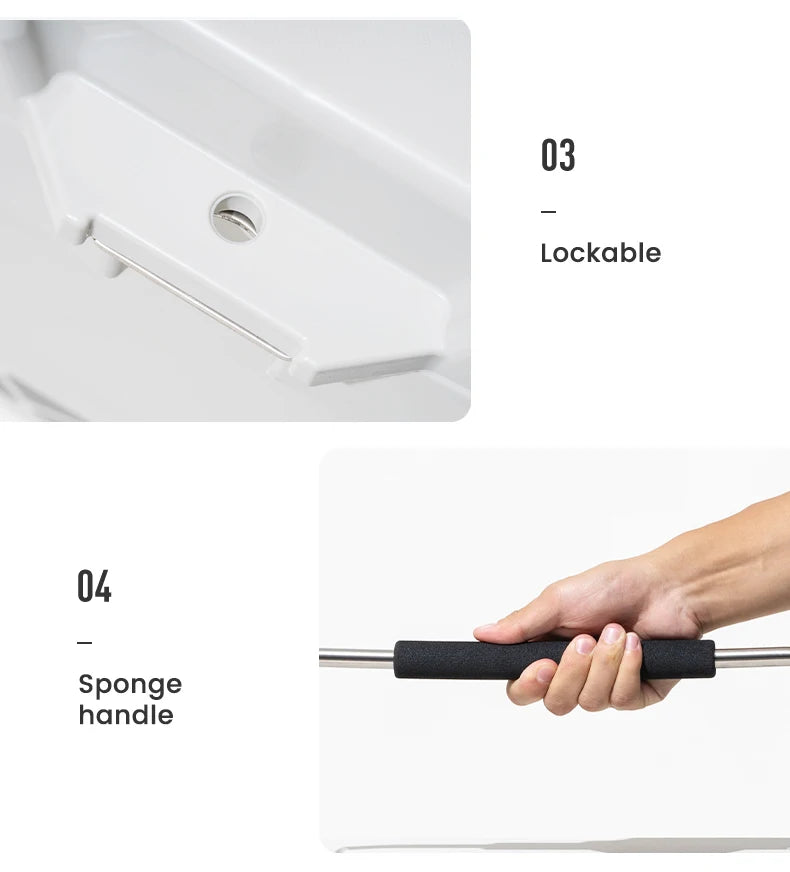 25L Portable Ice Cooler Box White Insulated Camping Cold Storage Box