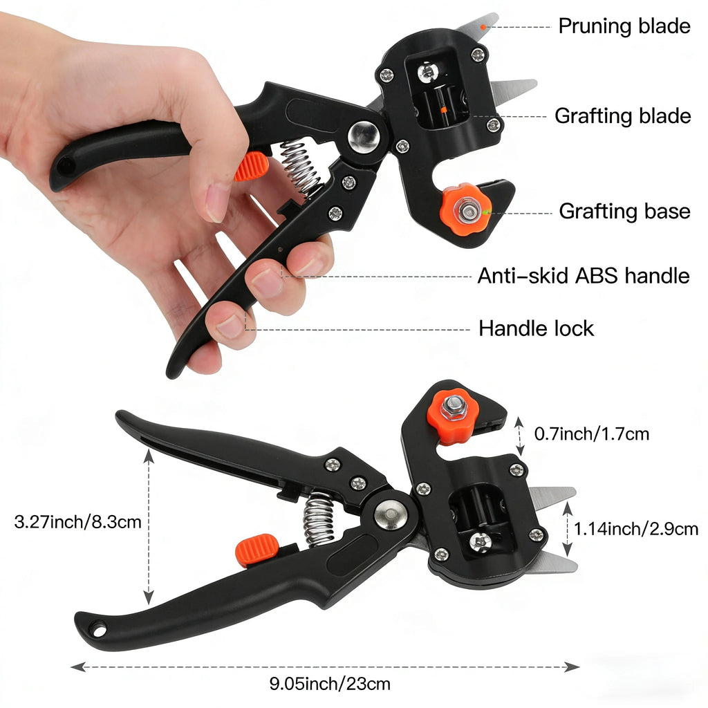 Grafting Pruner Tool Metal Branch Cutter with Grafting Knife and Film for Garden Tree Plant Pruning