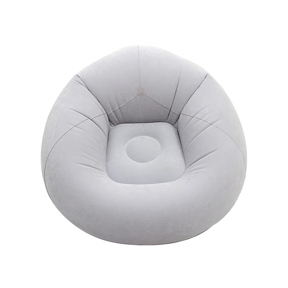 Light Gray Inflatable Air Sofa Chair Portable PVC Lounge Seat for Outdoor Camping and Living Room