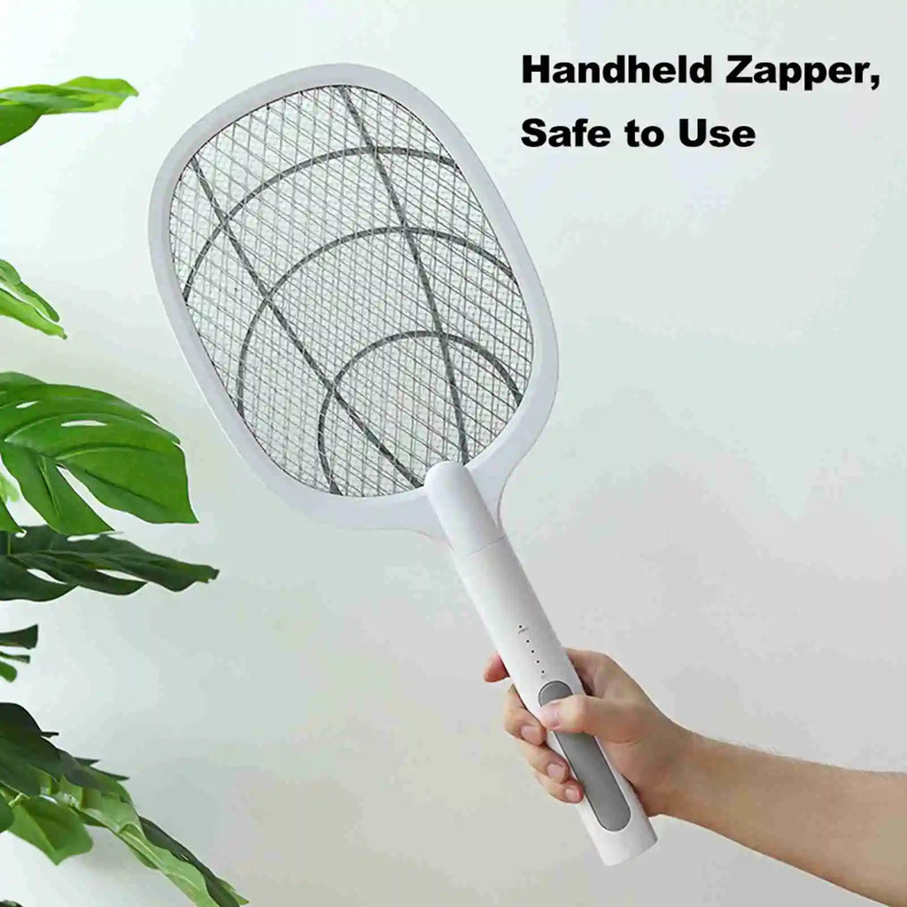 2-in-1 Rechargeable Electric Fly Swatter USB Insect Zapper Racket with LED Light