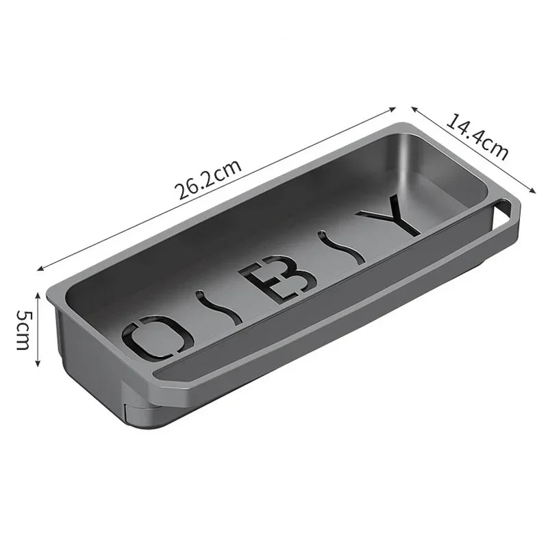 Kitchen Sink Organizer Drain Rack Self Draining Sponge Soap Holder Black