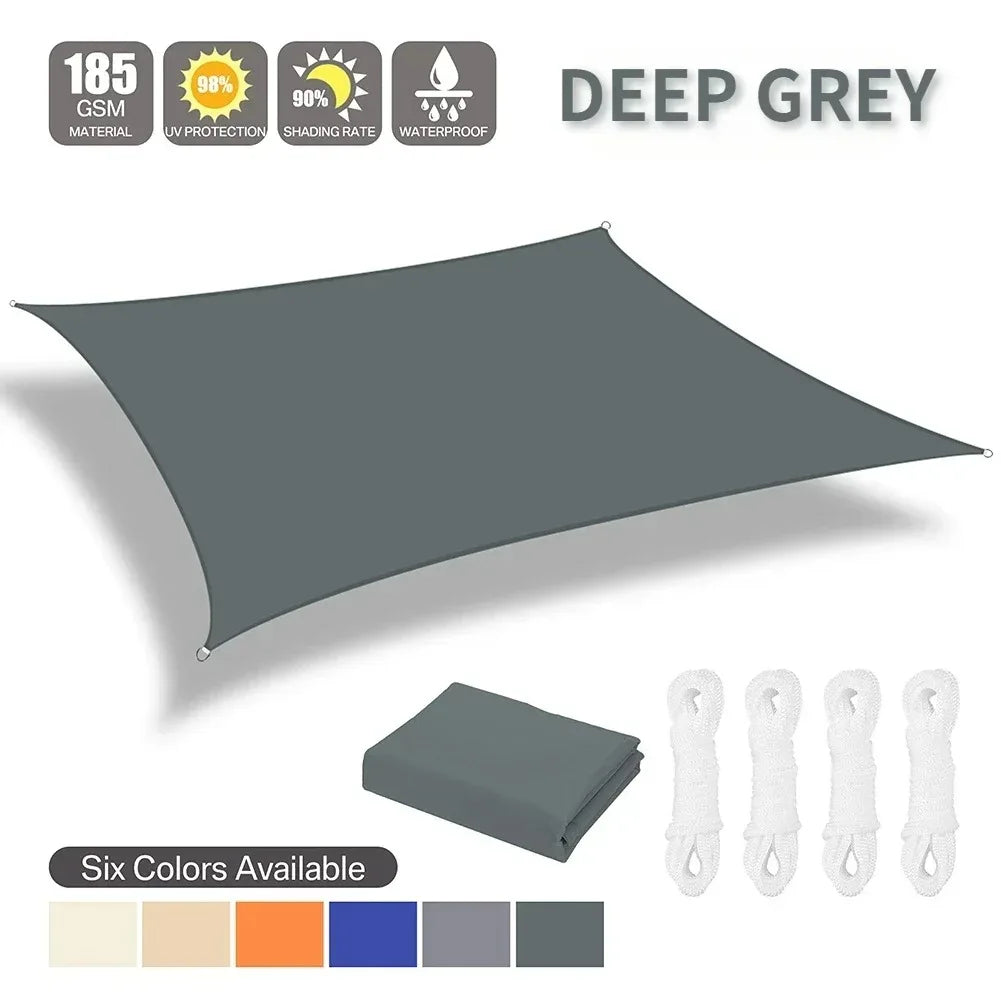 Waterproof Sun Shade Sail Deep Gray 4 × 6 m Rectangle Canopy with 98% UV Protection for Garden Patio and Pool