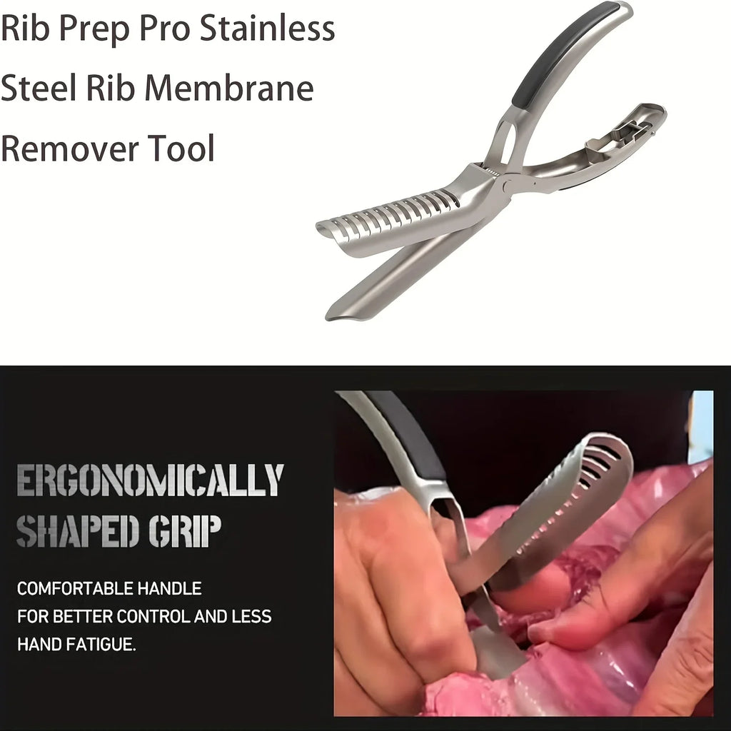 Stainless Steel Rib Membrane Removal Tool with Ergonomic Handle BBQ Prep Tool