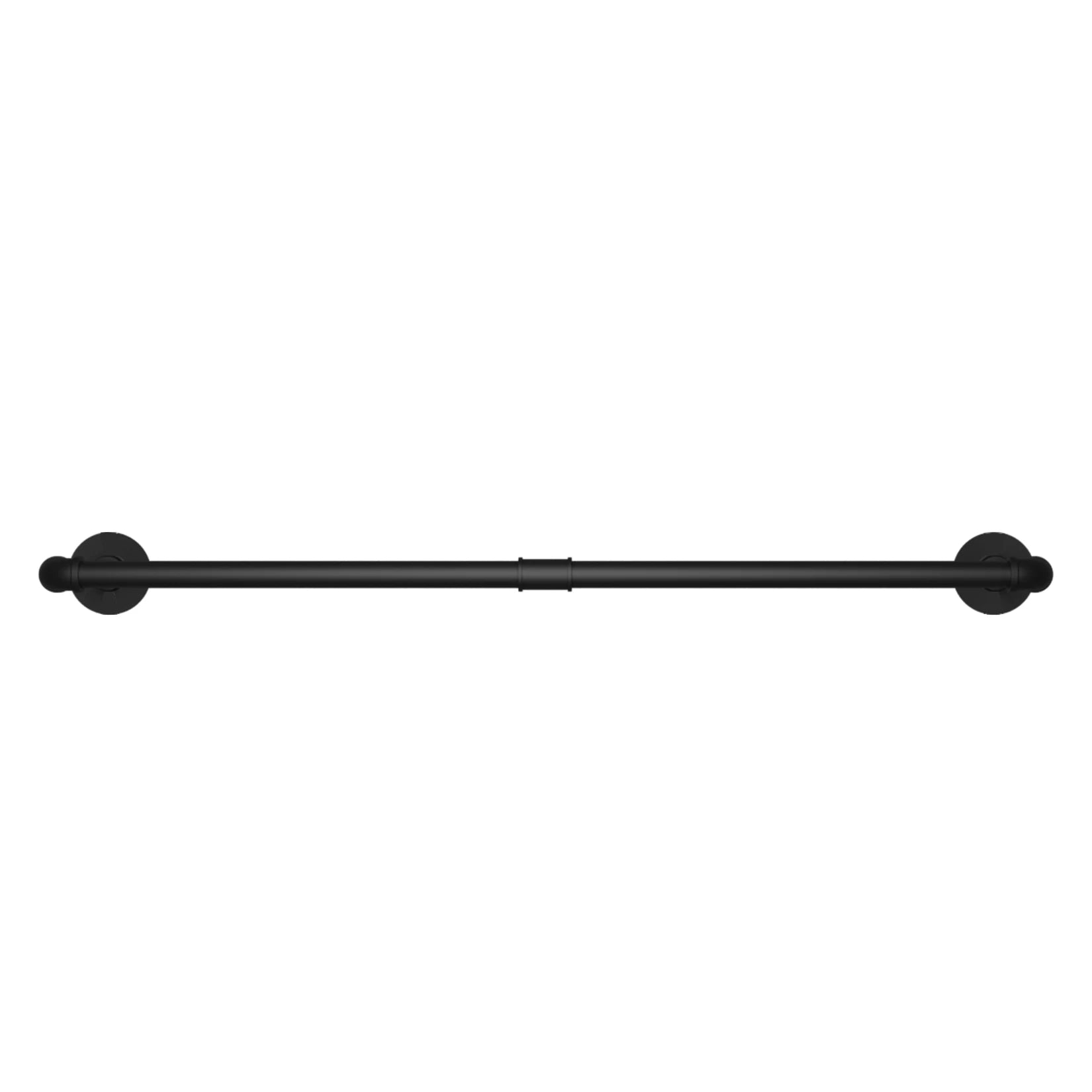 2 Pack Industrial Pipe Clothes Rack Wall Mounted Garment Rail with Hooks Black Metal