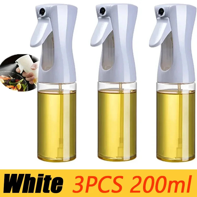 3 Piece 200ml Oil Spray Bottles White Kitchen Mist Sprayer for Cooking BBQ