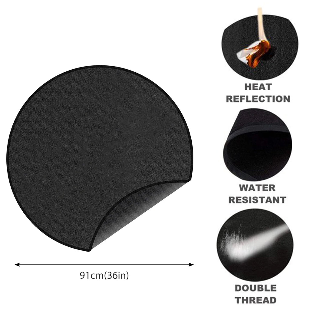 36 Inch Round Fireproof BBQ Mat Heat Resistant Stove Pad for Outdoor Use