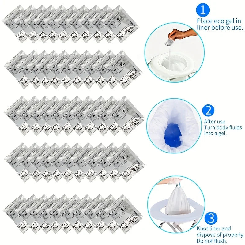20 Piece Toilet Waste Treatment Powder Portable Deodorizer and Liquid Solidifier for Camping Travel Toilets