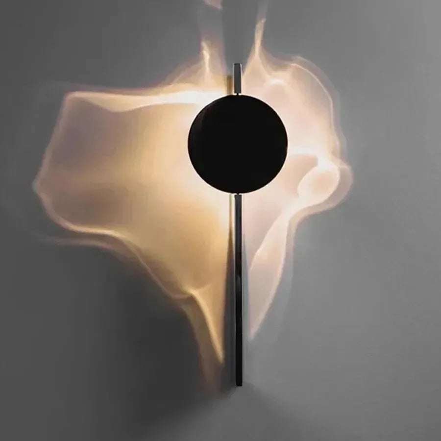 33CM One Round LED Wall Light Warm White Modern Creative Shadow Wall Sconce for Bedroom Hallway and Living Room