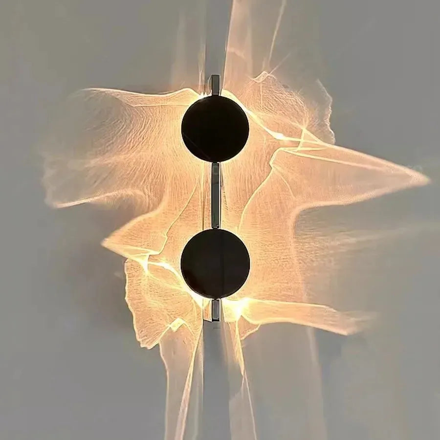 38CM Two Round LED Wall Light Warm White Modern Creative Shadow Wall Sconce for Bedroom Hallway and Living Room