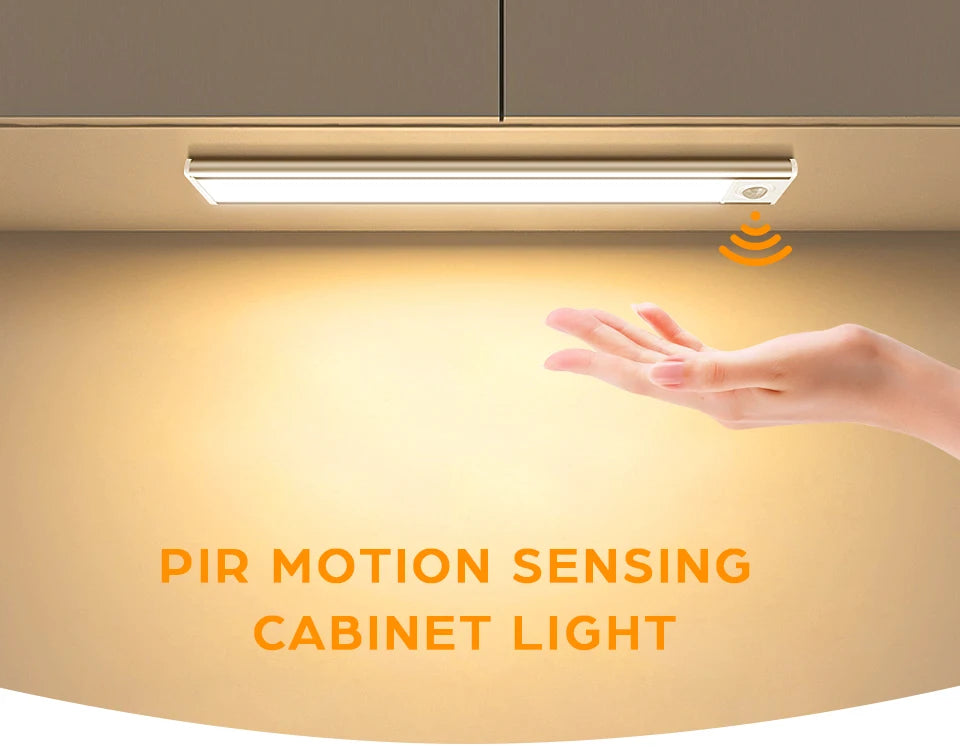 30cm USB Rechargeable Motion Sensor LED Light Bar Magnetic Cabinet Light 3 Colour Modes