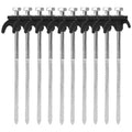 10 Piece Black Tent Stakes Heavy Duty Carbon Steel Spiral Ground Anchors for Camping Canopies and Tarps