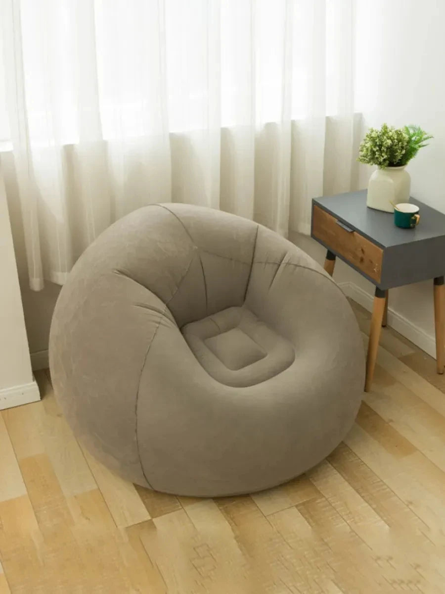 Coffee Inflatable Air Sofa Chair Portable PVC Lounge Seat for Outdoor Camping and Living Room