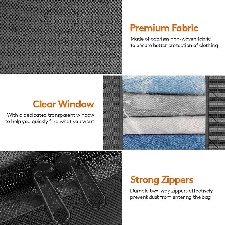 1 Piece 35L Foldable Storage Bag Clothes Blanket Organizer 50x35x20cm with Handle